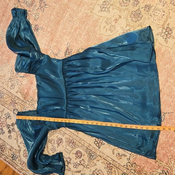 Thirty Thirty Teal Babydoll Full Sleeve Lined Mini Dress - Size XL - Picture 13 of 14